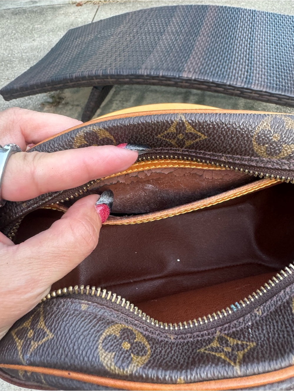 Louis Vuitton Brown Monogram Oval Crossbody with Tan Trim - Picture 9 of 11